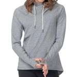 Basin + Range Small Gray Crescent Cowl Funnel Hoodie Sweatshirt with Pockets Photo 0