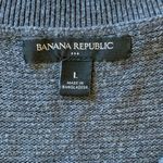Banana Republic  V-Neck Sweater Large Grey with Sporty White Stripes Lightweight Photo 1