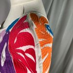 J.‎ Marie The Maya Top Womens Small Floral Bright Embroidered Birds Rayon Pink Photo 9