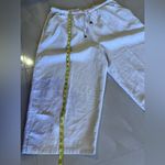 Palm Grove Women's 2X Beige Palm Flower Printed Pull On Cropped Pants Wide Leg Tan Photo 14