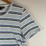 VERONICA BEARD JEANS Blue White Striped Tie Side Crew Neck T Shirt Top Womens M Size M Photo 10