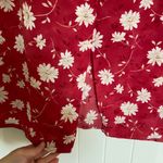 Christopher & Banks Vintage  women’s red tan floral polyester‎ zip maxi skirt 6 Photo 4