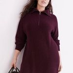 Madewell Oxblood Ribbed Half-Zip Sweater Dress Size XL Photo 1