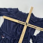 Rebecca Minkoff  Dress Womens Small Blue Isla Off Shoulder Tassel Boho Festival‎ Photo 8