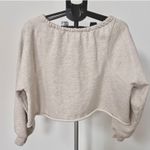 Free People  Movement For The Win Oatmeal Beige Off-Shoulder Sweatshirt XS EUC Photo 5