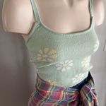 Altar'd State ALTAR’D STATE Cropped Sweater Tank Top Green Daisy Knit Boho soft casual Photo 6