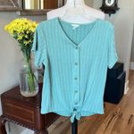 Weatherproof Comfy Sea Green Sage Tie Knot Top Photo 1
