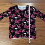 Loft - Floral Pink and Black Cardigan Size S Photo 5
