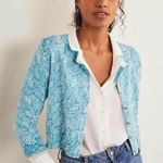 ✨Boden Cropped Button Down Grey Floral Sz 16 Cardigan✨ Gray Photo 2