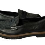 Clarks  Women’s Raisie Eletta Loafer Black Leather Tweed 10 Soft Cushion Photo 0