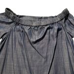 Laju Denim Tencel Blue 3/4 Sleeve Bow Tie Off the Shoulder Dress Women’s Sz Med Photo 4