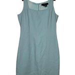 August Silk  Women Dress Lined Knee Length Square Neck Sleeveless Split Hem Green Photo 0