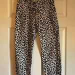 J.Crew Factory size 2 cheetah print linen blend summer lightweight pants white Photo 1