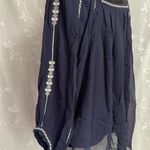 Lucky Brand Women’s  Sheer Rayon Navy Blue Embroidered Butterfly Sleeve Size S/XS Photo 3