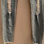 Purple Candy Distressed Light Wash Skinny Jeans Raw Hem Ripped Denim Size L Blue Photo 3