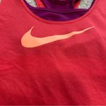Nike Orange Racerback Tank Built In Purple Bra Women Large Athletic Exercise Photo 2