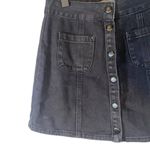 Brandy Melville  Black Front Snap A-Line Denim Jean Skirt Women Sz 26 Photo 5
