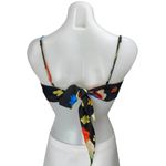 Danielle Bernstein Multicolor Floral Sleeveless Tie Back Cami Tank Crop Top M Photo 1