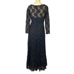 American Vintage handmade black scalloped lace long formal dress size small Photo 4