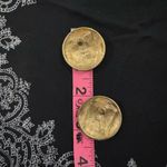 Givenchy VINTAGE  GOLD LOGO BUTTON EARRINGS WITH POSTS EXCELLENT CONDITION BIG Photo 5