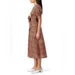 Love, Whit by Whitney Port Leopard Print Button Down Puff Sleeve Dress Medium Tan Photo 11