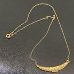 Crescent Vintage Gold-tone CZ Stone Bar Pendant 16” Necklace Photo 5