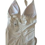 Carmen Marc Valvo  White Deep V One Piece Swimsuit Women's 12 Shaping Liner New Photo 4