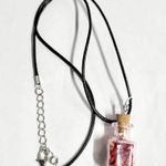 Hand crafted red coral mini bottle pendant necklace Photo 3