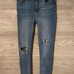Free People  Fringe‎ Crop Jeans size 27 blue distressed Photo 0