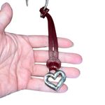 Brighton  Alligator Embossed Leather Shoulder‎ Handbag Purse Bag Red Heart Charm Photo 1