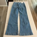 Paige  Leenah Wide Leg Button Fly Jeans Light Wash Distressed Size 26 Photo 5