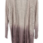 Knox Rose  Womens Open Knit Crochet Duster Cardigan Sweater Pink Ombre Medium‎ Photo 0