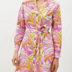 Anthropologie Vera For  Confetti Midi Shirt Dress in Pink/Yellow/Orange Size S Photo 1