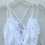 Free People NWT Womens XS white Adella lace crotchet cross strap cami top Photo 5