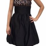 Betsey Johnson  Black Strapless Bubble Hem Formal Dress 6” Photo 0