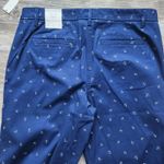 Talbots Relaxed Chinos Anchor Print Navy Blue Ankle Length Womens 6 Photo 2