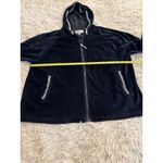 Kaktus Vintage Black Velour Zip Up Hoodie Jacket Women's XL Rhinestone Trim Photo 4