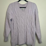 Lucky Brand  Cable Knit Fuzzy Sweater‎ Lavender Size M Photo 0