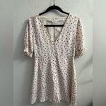 Madewell 100% Silk Clover Button-Front Dress Strawberry Print Holiday Size S-M Photo 1