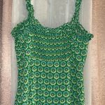 ZARA Size S Green Floral Sleeveless Dress Photo 7