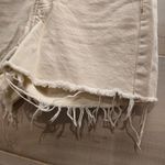 ZARA {2} Cream Tan Frayed Distressed Denim Shorts Photo 3