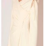 Nanushka Black Weslyn Asymmetric Wrap Maxi Dress w/ Cutout in Boucle Photo 6