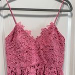 Donna Morgan  Pink Lace Midi Dress size 6 Lace Overlay A-Line‎ Spaghetti Straps Photo 3