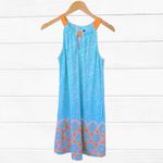 CABANA LIFE Sleeveless Halter Shift Dress Size Small SPF Aqua Orange Blue Photo 4