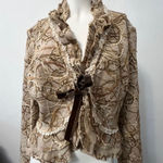 Alberto Makali safari shacket 10 Ruffle Avante Garde artsy groovy wool blend Photo 0