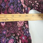 AQUA Top Women's Medium Purple Floral Sheer V-Neck Puff Sleeve Blouse Bohemian Photo 6