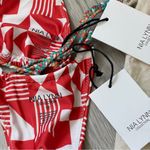 Nia Lynn Bikini Swimsuit NWT paradise geometric womens Red White Size M Photo 3