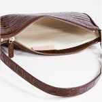 New BY FAR Rachel Nutella Croco Embossed Shoulder Bag Brown Photo 4