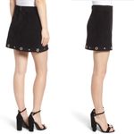 BLANK NYC NWT Grommet Suede Skirt in Castle Black Photo 1