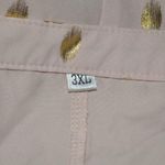 None Womens Pink Metallic Gold Polka Dot Short Shift Dress Size 3XL V-Neck Sexy LS Photo 8